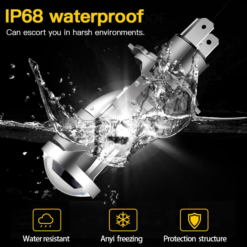 1pc H4 LED Projector Headlight Motorcycle 25W 50000LM Lens with Fan Cooling Automobile Hi Lo Beam Bulb For Haojue USR125