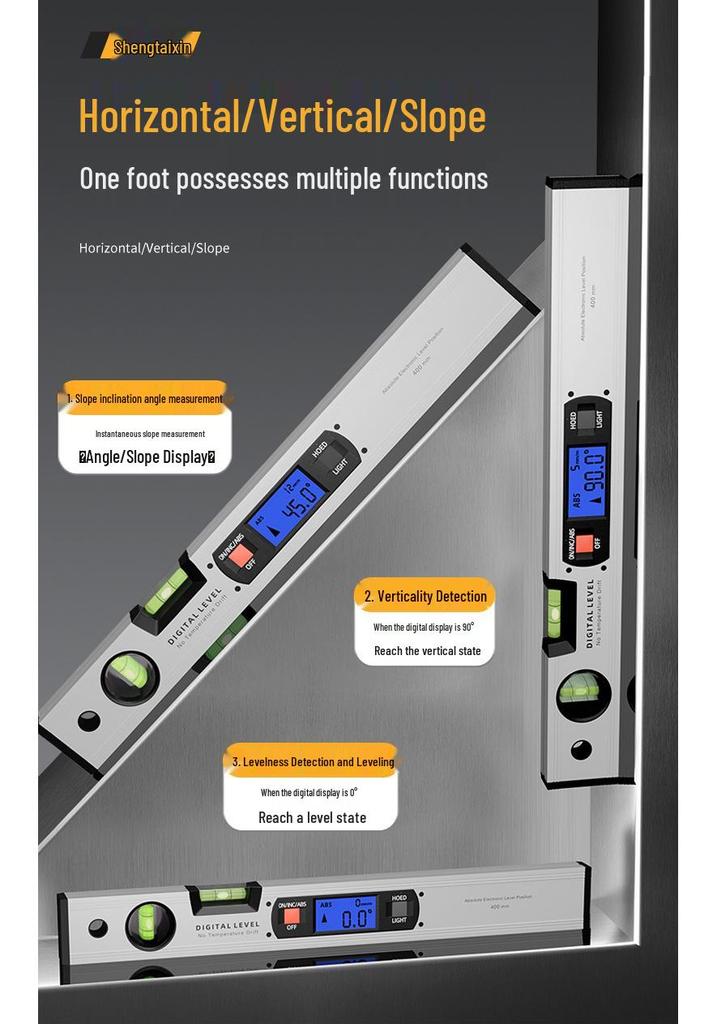Shengtai Xinshui High-Precision Digital Magnetic Inclinometer Level with Aluminum Alloy