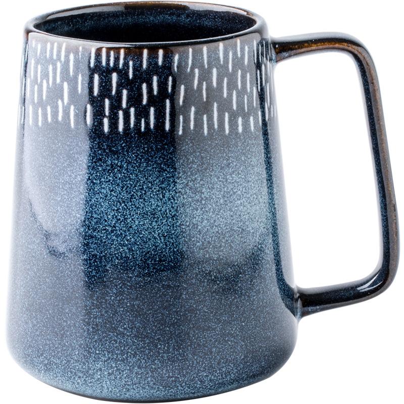 Export Starry Large Ceramic Water Cup Large Capacity Household Gift Retro Coffee Cup