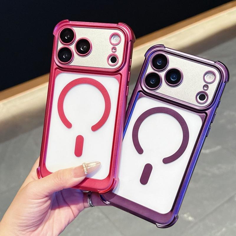 Luxury Magnetic Matte Phone Case For iPhone 13 14 15 16 17 Pro Max Air Plus Magsafe Soft TPU Shockproof Bumper Back Cases Cover