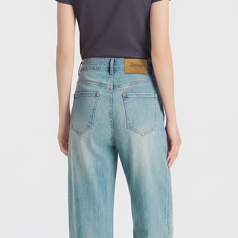 Jeep Women's Tencel Cool Wide-Leg Straight Jeans