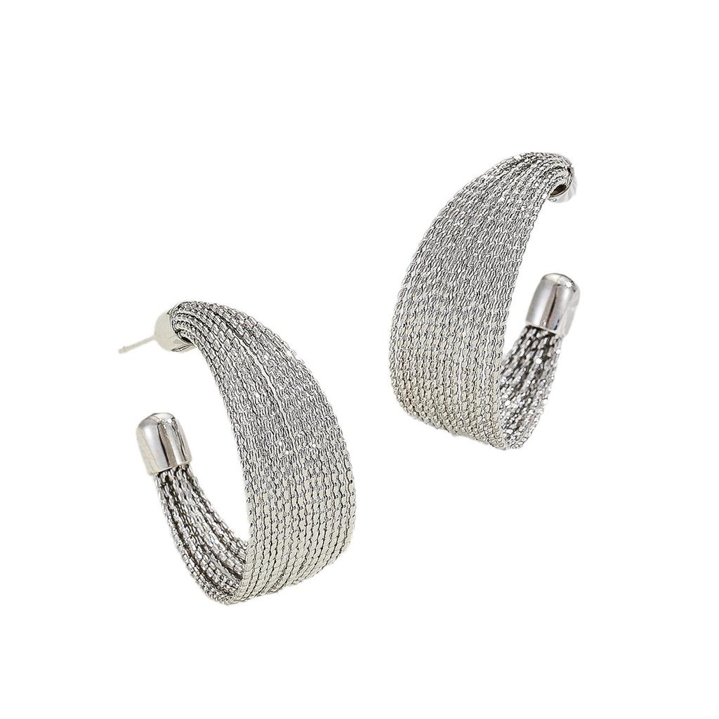 European and American fashion exaggerated gold earrings female Korean temperament Internet celebrity multi-layer circle earrings high-end circle