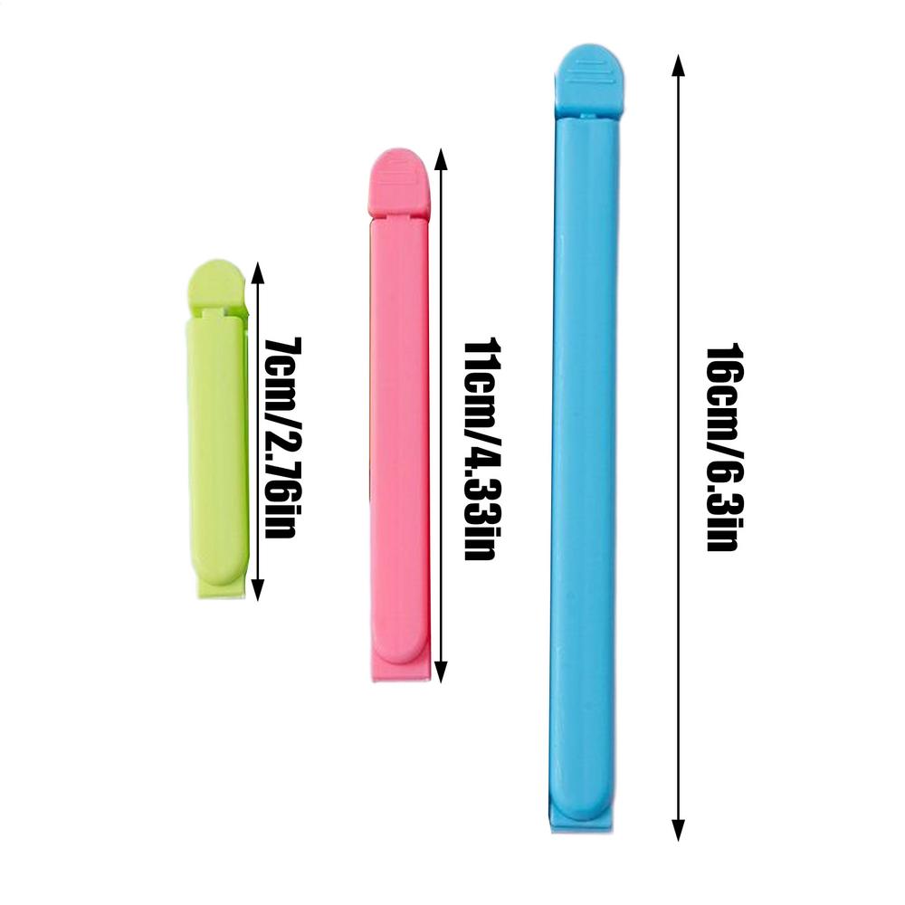 12pcs Plastic Bag Clips 3 Sizes Food Sealed Sticks Kitchen Food Snack Grip Organizer Bag Seal Clip Moisture-Proof Storage Clamp 2180₽