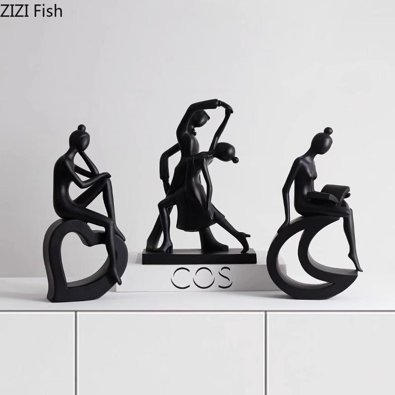 Minimalism Abstract Figures Statue Dancer Ornaments Desk Decoration Character Sculpture Modern Crafts Room Aesthetics Decor