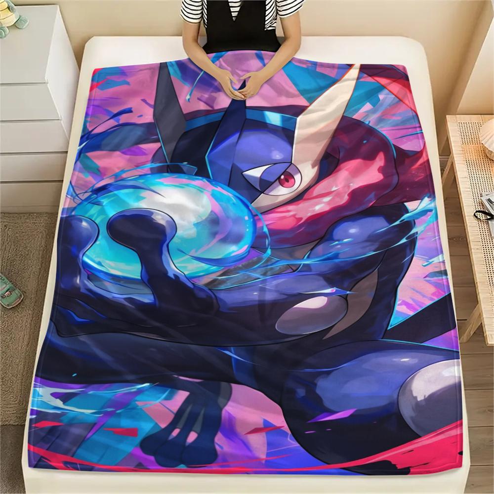 Cartoon Pokémon Pattern Flannel Blanket, High Quality Comfortable for All Seasons, Home Decor, Warmth and Comfort, Perfect for Gifts.