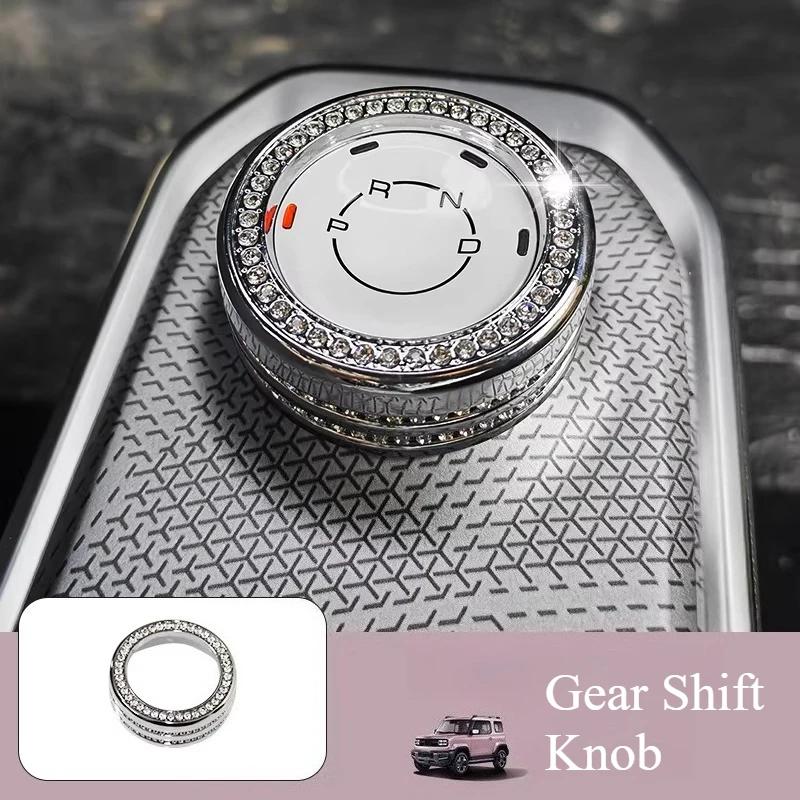 For Wuling Chevrolet Spark EUV Car Gear Knob Rhinestone Sticker Decorative Diamond Shift Ring Modification Interior Accessories
