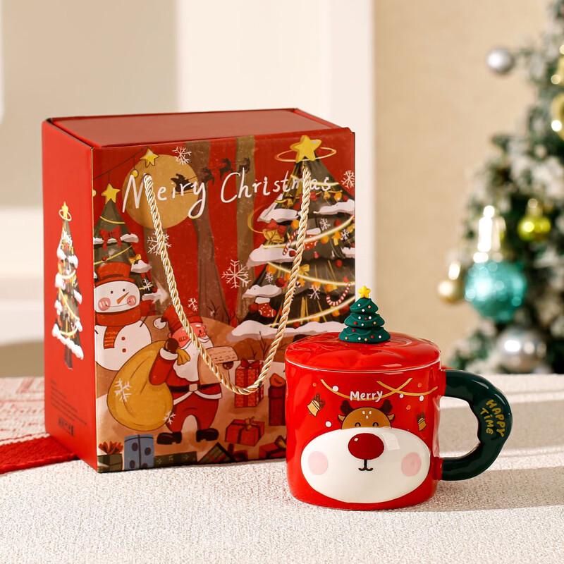 

WJ Christmas Elk Ceramic Mug with Lid