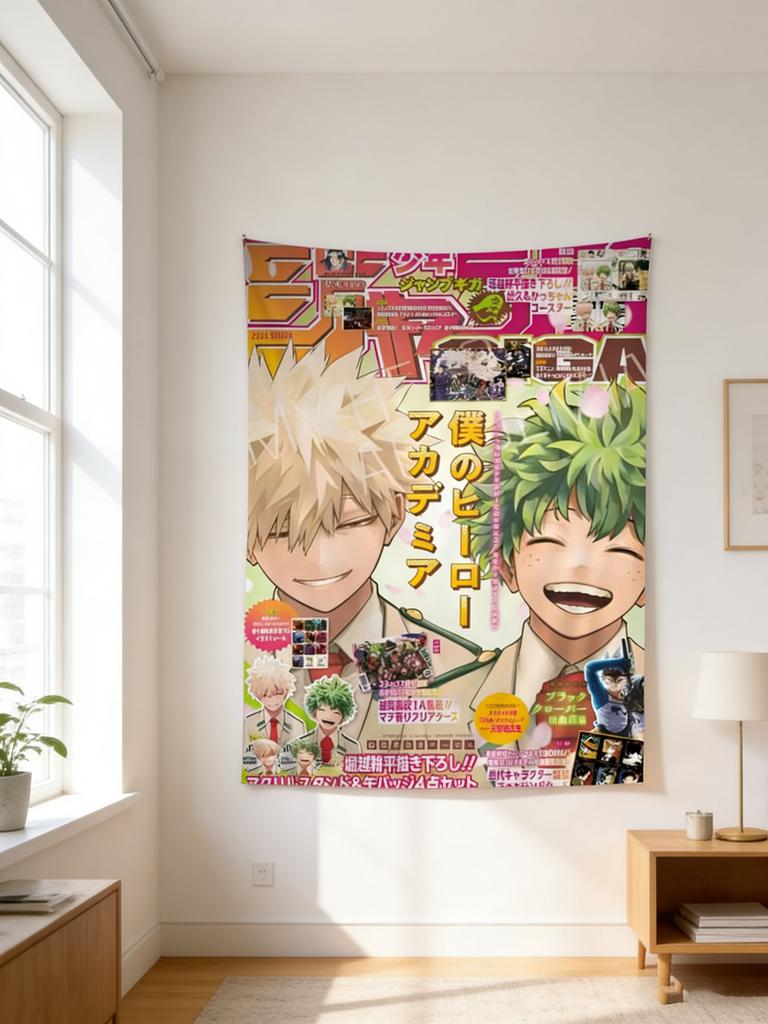 VIKAMA My Hero Academia Anime Tapestry Japanese Anime Style Decorative Wall Hanging Bohemian Hippie Style Dormitory Wall Decor
