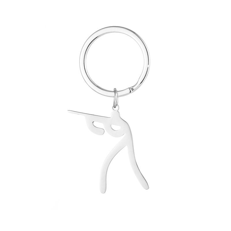 Gold Silver Black White Splicing Cat Stainless Steel Keychain Cute Cartoon Design Fashion Couple Pendant Practical Backpack Decoration