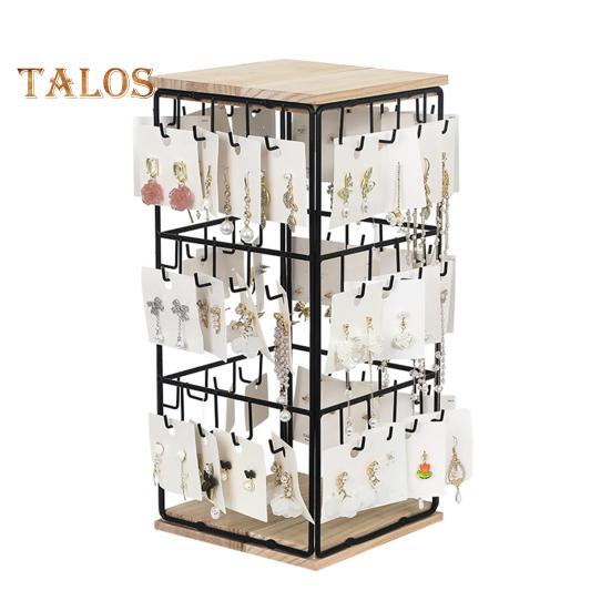 Earring Display Stand with 48 Hooks Earring Display Holder for Vendors 360 Degree All-Round Display Necklaces Bracelets Earring Card Organizer for