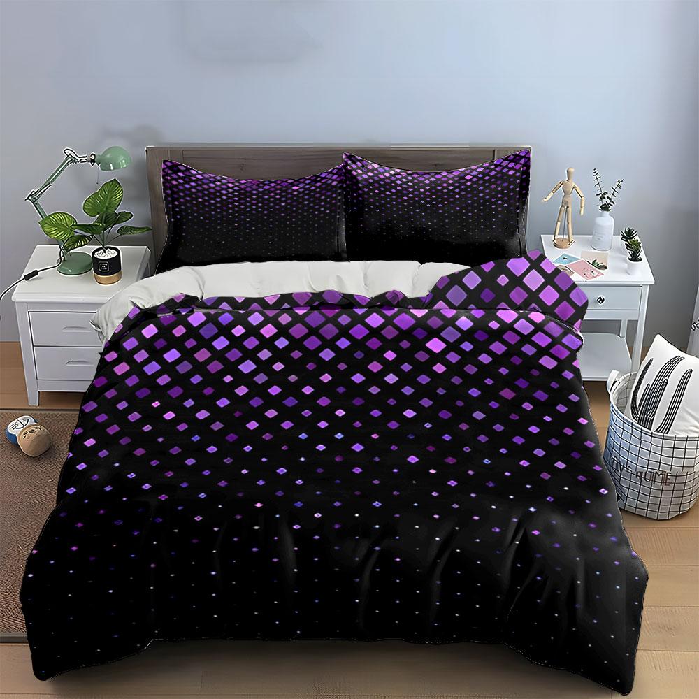"Purple Gradient Decorative Set" Bedding Set with 1 Duvet Cover 2 Pillowcases Single Double King Queen, Gift