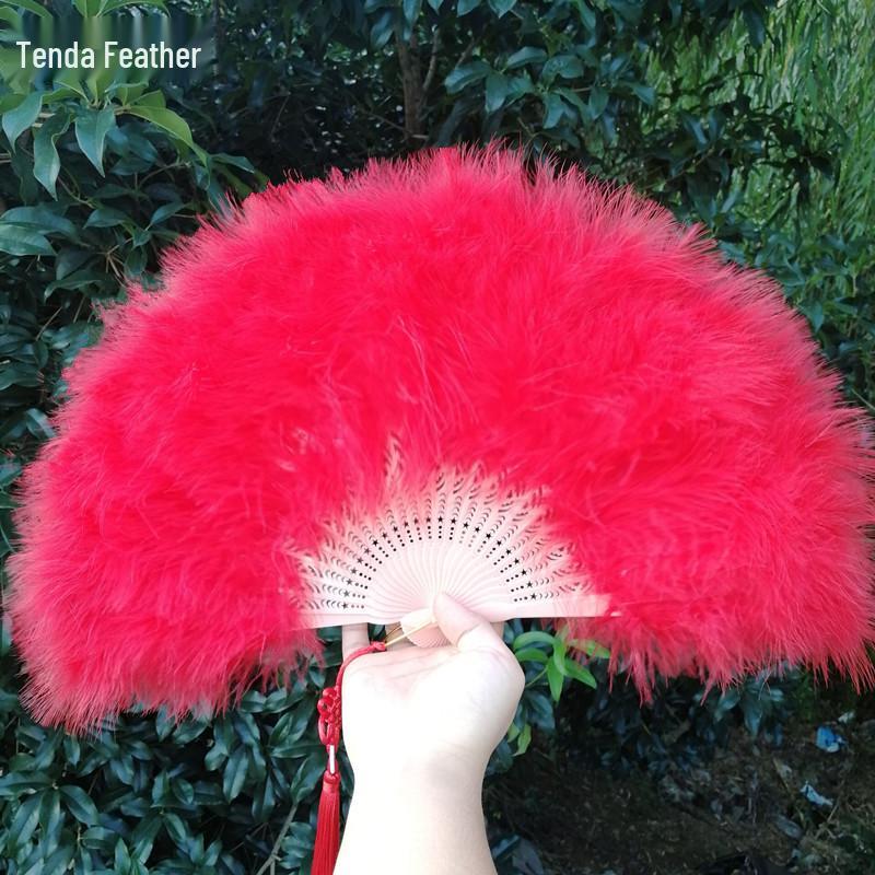 Plush Feather Fan: Thickened Cheongsam Dance Fan 50x30 with Free Shipping