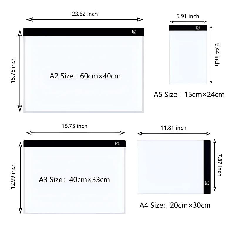 A4/A5 Led Drawing Copy Board Kids Toy To Draw Tablet 3 Level Dimmable Sketching Painting Tablet Light Pad Diamond Painting