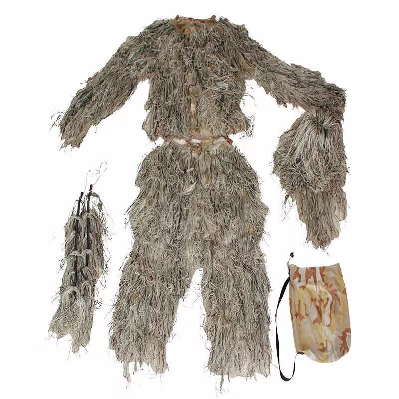 Voksen Jungle Camouflage Ghillie-dragt 5-delt sæt