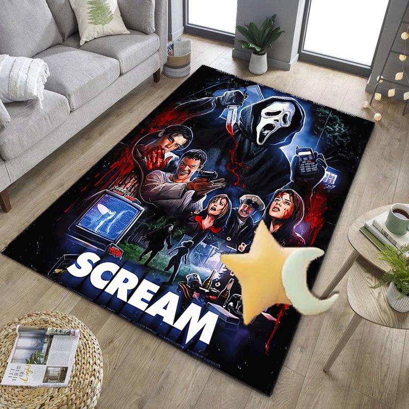 Heartbeat Ghostface Of Horror Office Rug Chair Mat, Game Carpet, Suitable for Front Door, Bedroom, Living Room, Desk, Holiday Gift