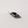 Black Onyx Gemstone 925 Sterling Silver Handcrafted Pendant 1.5" For Anniversary Gift PP-70-20