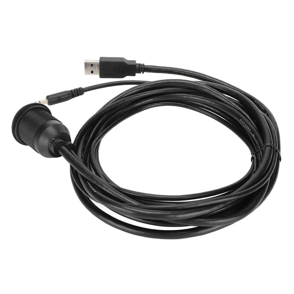 2 m langes Unterputzkabel für die Autohalterung, USB 3.0, AUX, DC, 3,5-mm-Anschluss, Unterputzkabel für die Autohalterung, für Auto, Boot, Motorrad