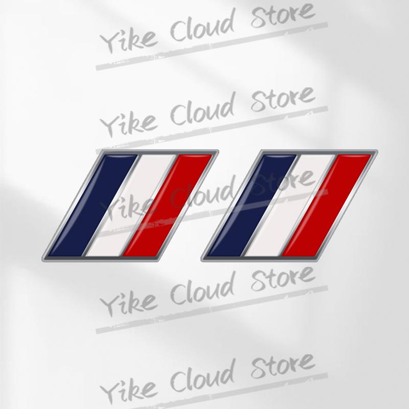 2Pcs German French Italian National Flag Tricolor Flag Emblem Car Styling 3D Metal Badge Body Side Trunk Self Adhesive Stickers