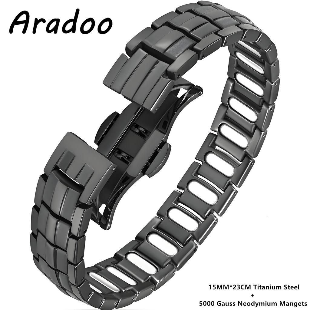 Premium Kupferarmband für Herren mit Magneten mit 5000 Gauß Stärke Titanstahl Armband Schmuck Geschenke