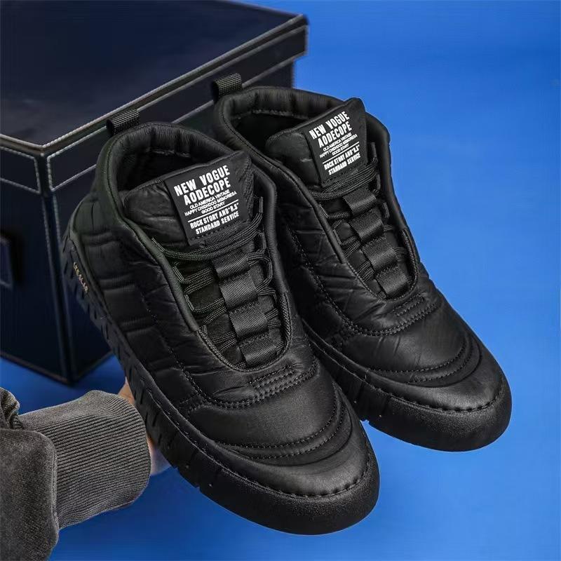 High-Top Samt Herrenschuhe Winter Neu Outdoor Freizeit Warm Baumwolle Leder Schuhe Wasserdicht und Kältefest Arbeitsschutz Schneestiefel