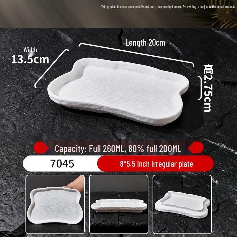 White Melamine Porcelain-Style Snack Plate - Perfect for KTV, Bar, or Restaurant Serving