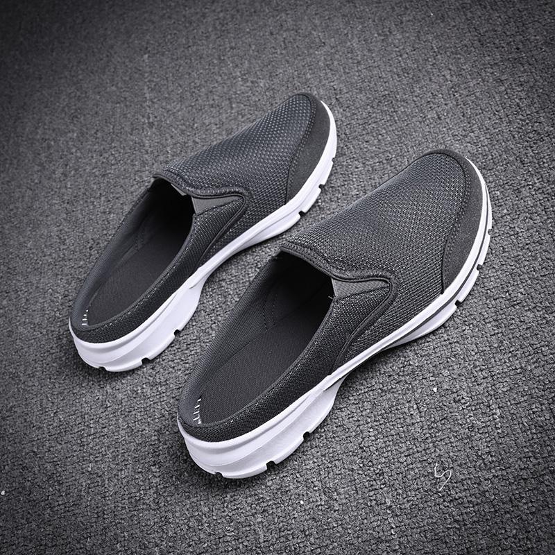 Men's Indoor Slippers Summer Breathable Semi -slippers Fashion Trend One Foot Kick Lazy People Casual Flying Men's Shoes