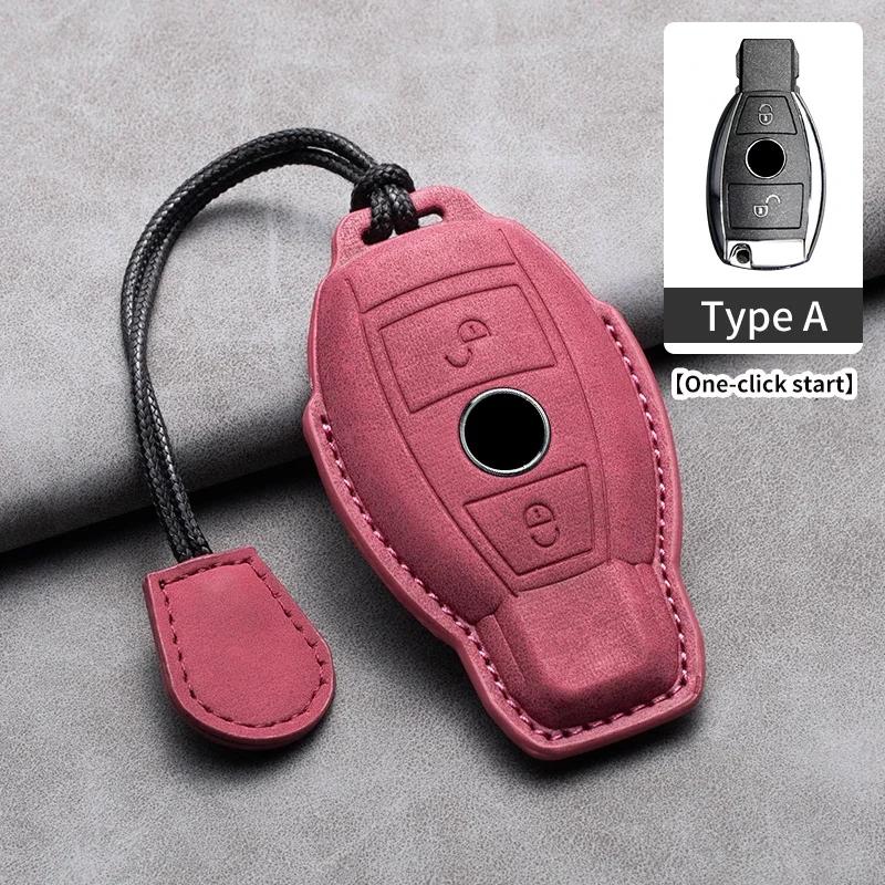 Leather Car Remote Key Case Cover Shell for Mercedes Benz A B C E Class CLS CLA GLS GLA GLK GLC AMG W176 W204 W205 W212 W463