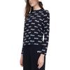 FILA All Over Print Pullover Long Sleeve T-Shirt Women tops Blue F11W329201FNV
