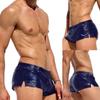 Heren Laagbouw Zijsplit Shorts Zwembroek Effen Kleur Slim Fit Glanzend Ondergoed Vakantie Strand Zwembadfeest Nachtclubkostuums