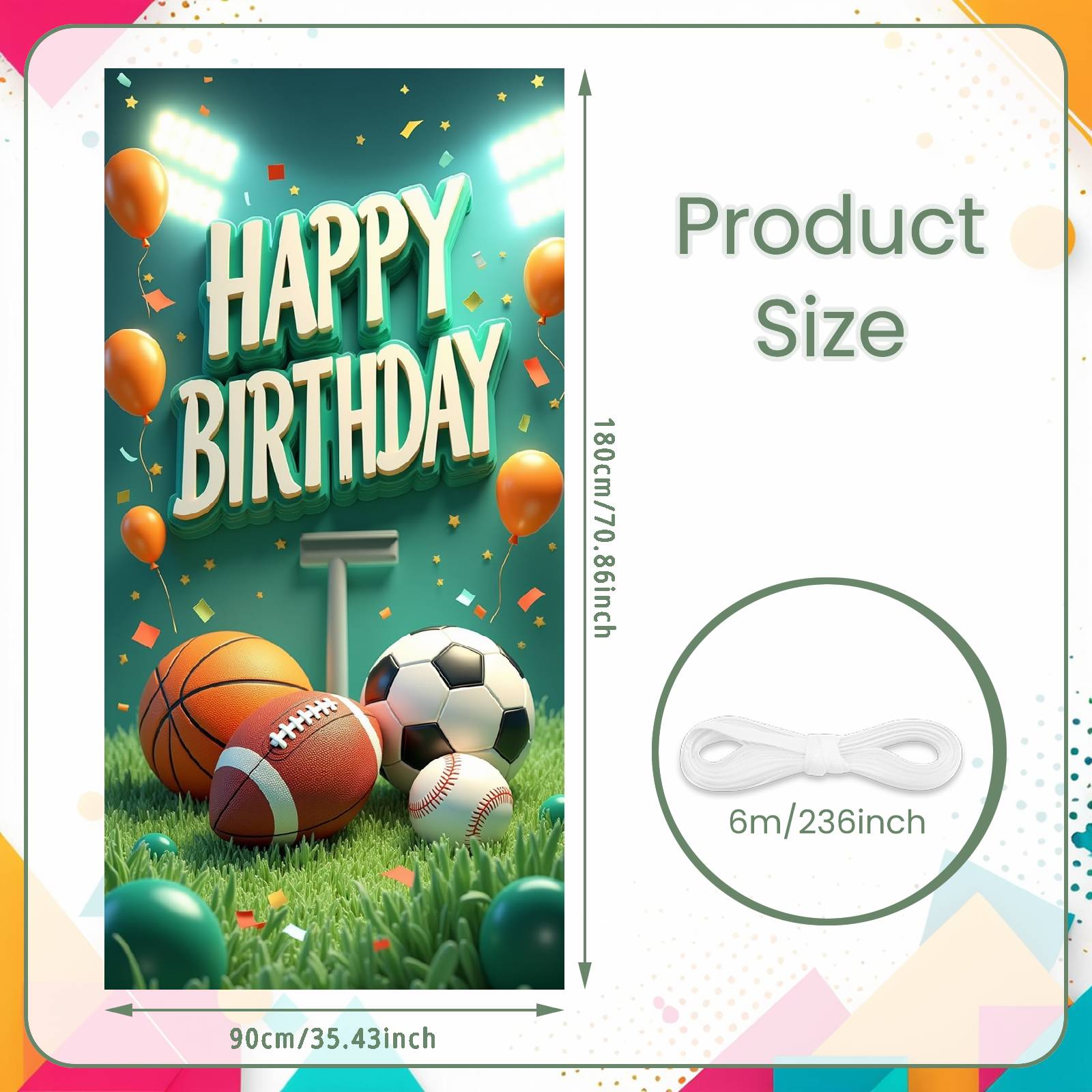 

Sports Theme Background Orange Balloons Sports Birthday Display Backdrop Sports Theme For Teenager Celebration Indoor