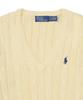 POLO RALPH LAUREN Cable Knit Cotton V-Neck Sweater - Natural
