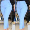 Pantaloni Casual Donna Monocolore Moda Lunghi Estivi Comodi Pantaloni al Polpaccio