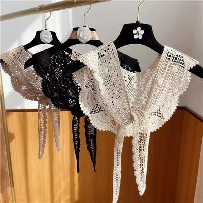 Hollow Lace Small Shawl Knitted Outer Decoration Thin Literary Versatile Small Vest False Collar