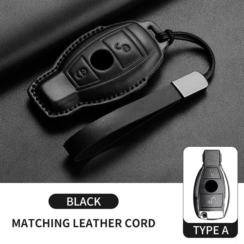 Car Key Fob Shell For Mercedes Benz A C E S G Class CLE CLA GLC W177 W205 W213 W222 X167 AMG Leather Car Remote Key Case Cover