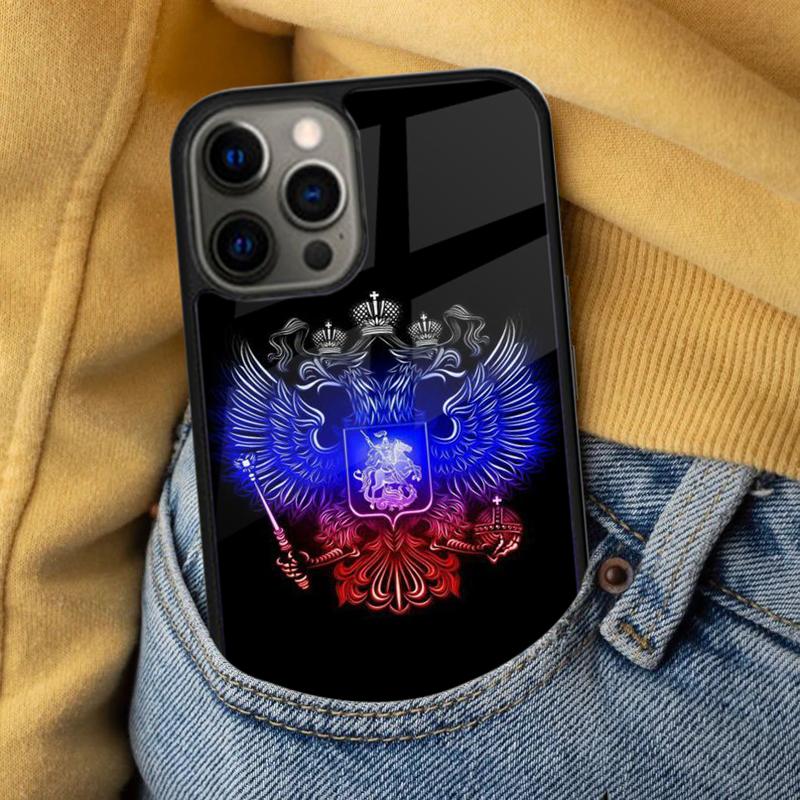 Russia Russian Coat Of Arms Magnetic Soft Phone Case for iPhone 16 Promax 15 Pro 13 14 Plus 11 12 Mini MagSafe Coque