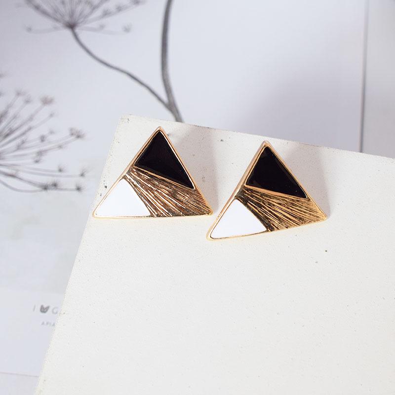 Korean Dongdaemun Geometric Triangle Drip Oil Earrings for Women - Simple, Fashionable Ins Style