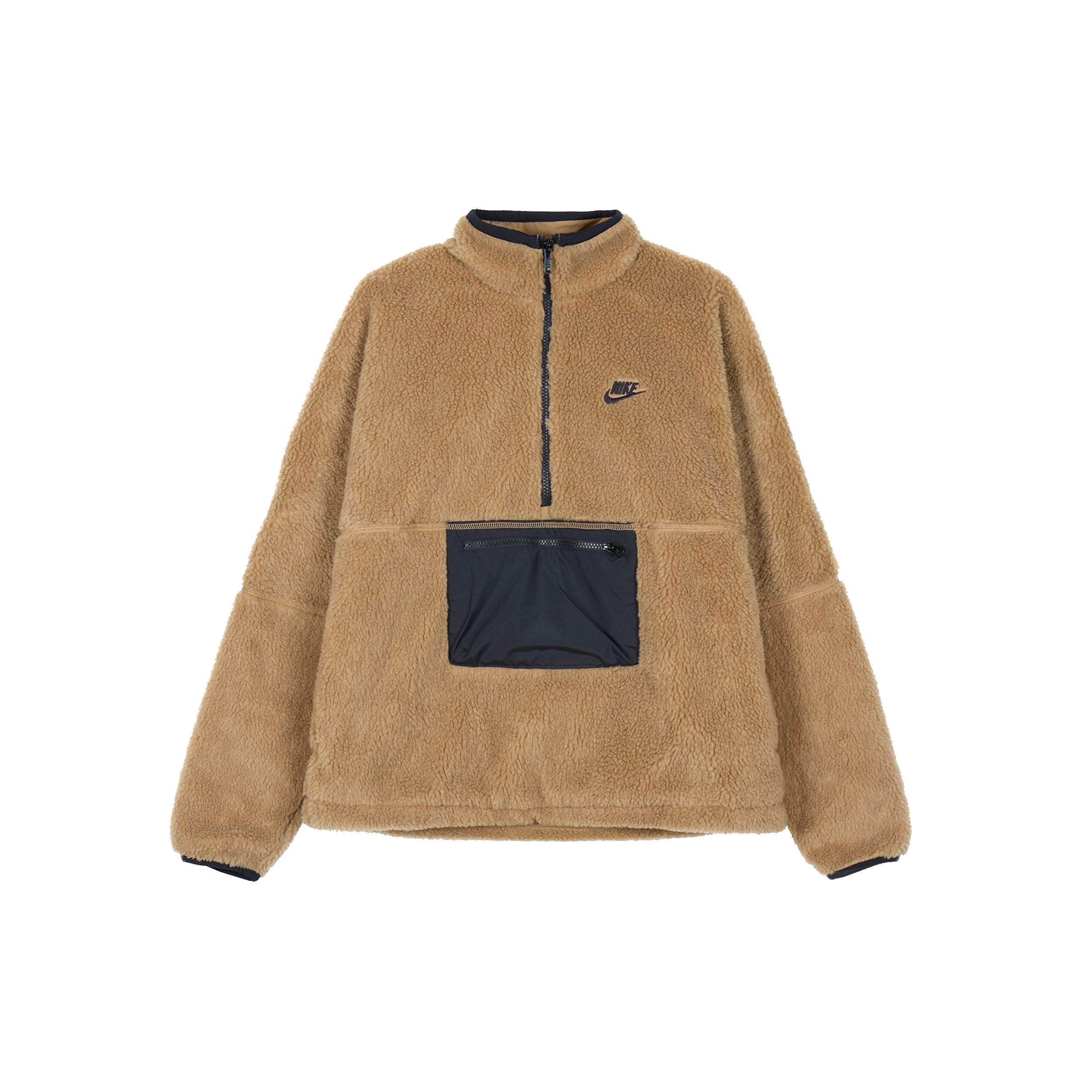 Nike Club Winter Half-Zip Fleece Jacket Tan Men DQ4881-258 XL