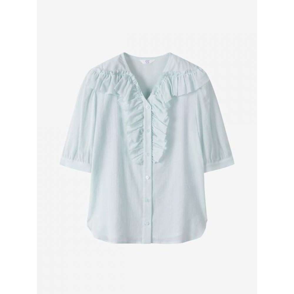 Cc Collect Crinkle Cotton Ruffle Blouse C252msc051