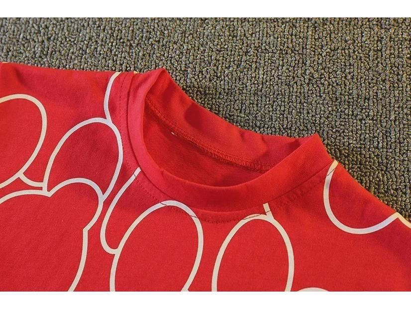 Letní dětská dvoudílná sada 2023: Chlapecké tričko s kulatým výstřihem a dívčí tričko s krátkým rukávem v korejském stylu