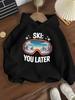 Winter and autumn style children's ski goggles pattern pullover hoodie,everyday comfortable, breathable and warm pullover hoodie