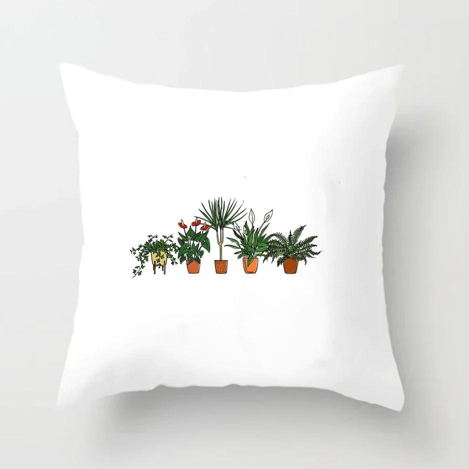 Plant Pattern Pillowcase Office Living Room Car Ornaments Home Pillowcase