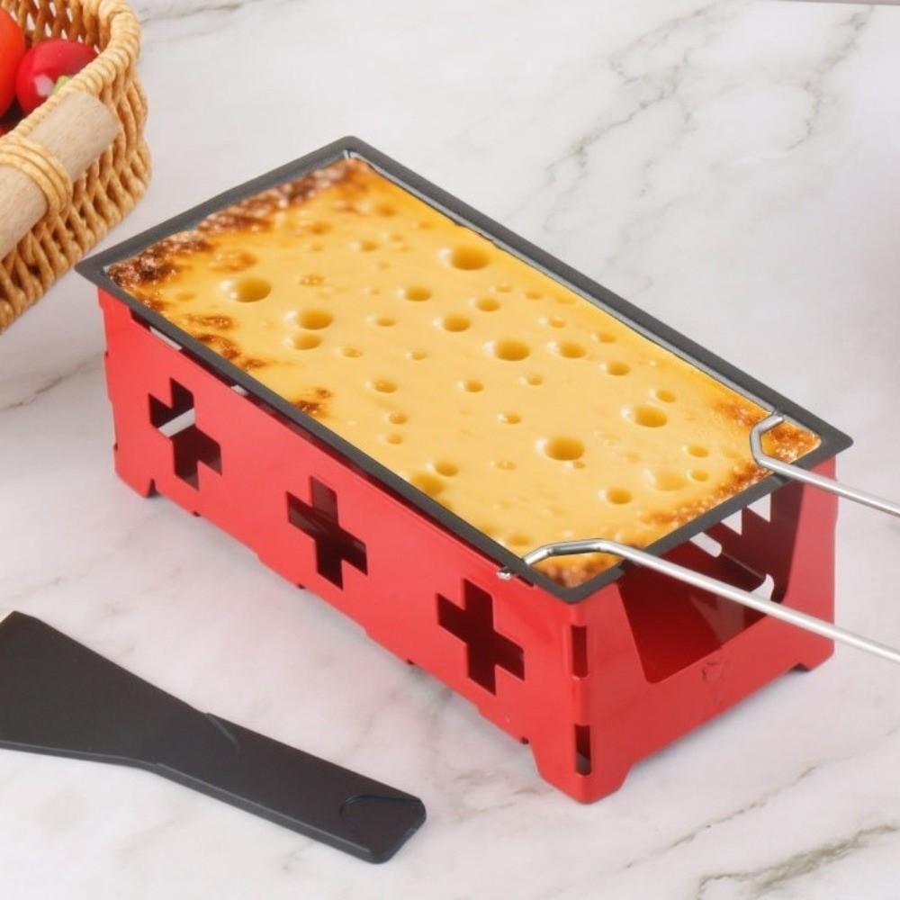 Wooden Handle Cheese Melter Pan Stainless Steel Cheese Fondue Set Mini Cheese Grill Picnic