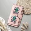 Creative Alien Print Long Wallet Large Capacity PU Leather Multi Card Slot Fashion Leisure Zipper Wallet