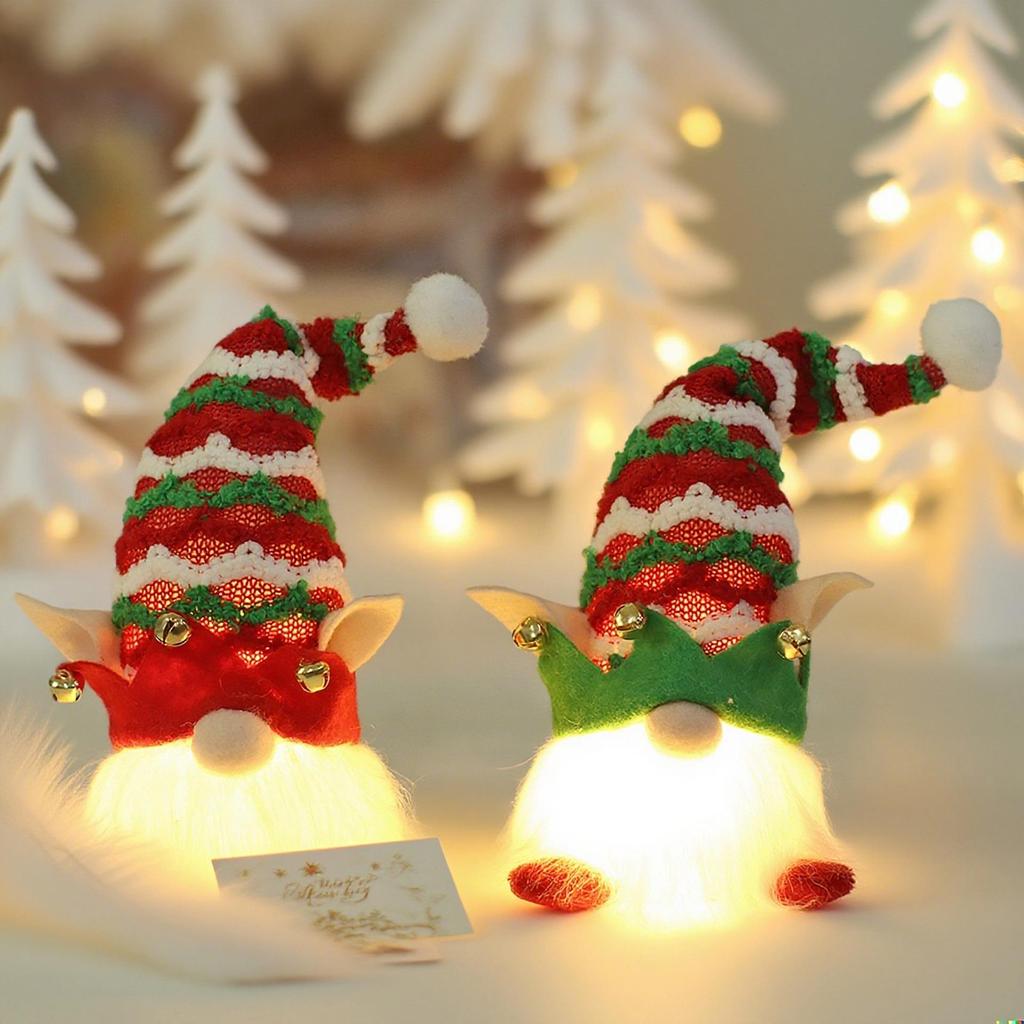 Týdenní vánoční svítící elfí panenka přívěsek figurka