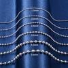 Round Necklace Ball Rolo Link Bead Chain Stainless Steel Choker for Women Men Jewelry Accessories on Neck Collarbone Waterproof