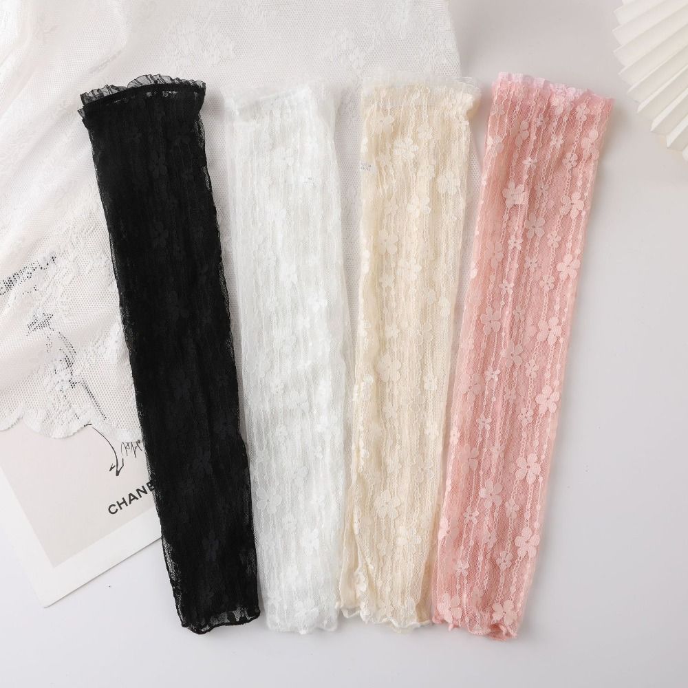 Lace Mesh Sunscreen Sleeves UV Protection Long Gloves Summer Outdoor Driving Gloves Girls