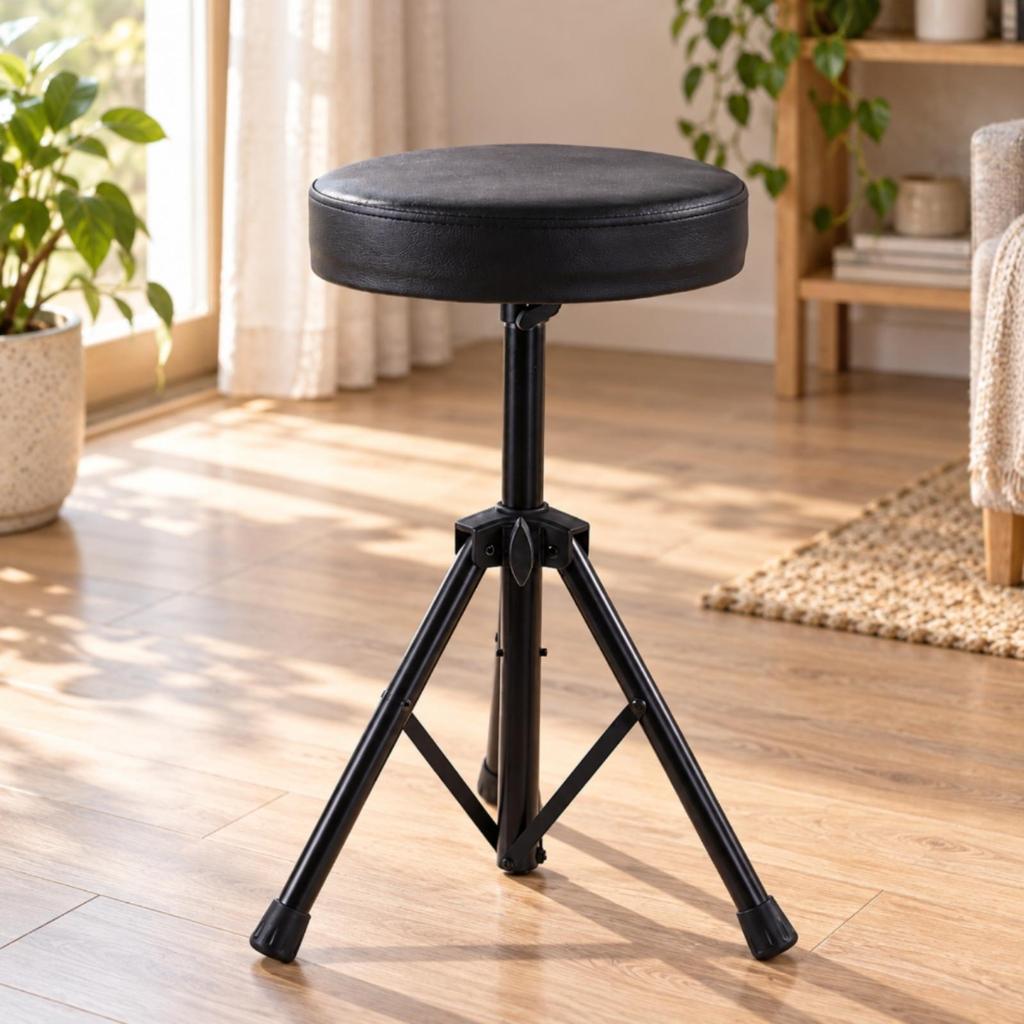 Adjustable Drum Stool Supportive with Padded Seat Stable for Drummers, Artists, Drumming
