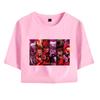 Módní Dámské Sexy Hazbin Hotel Grafický potisk Krátký rukáv Crop Top Legrační trička Hipster Cool Tops s výstřihem do O