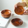 Circular Solid Wood Dish Creative Side Dish, Dipping Sauce Seasoning Dish, Dried Fruit Snack Dish