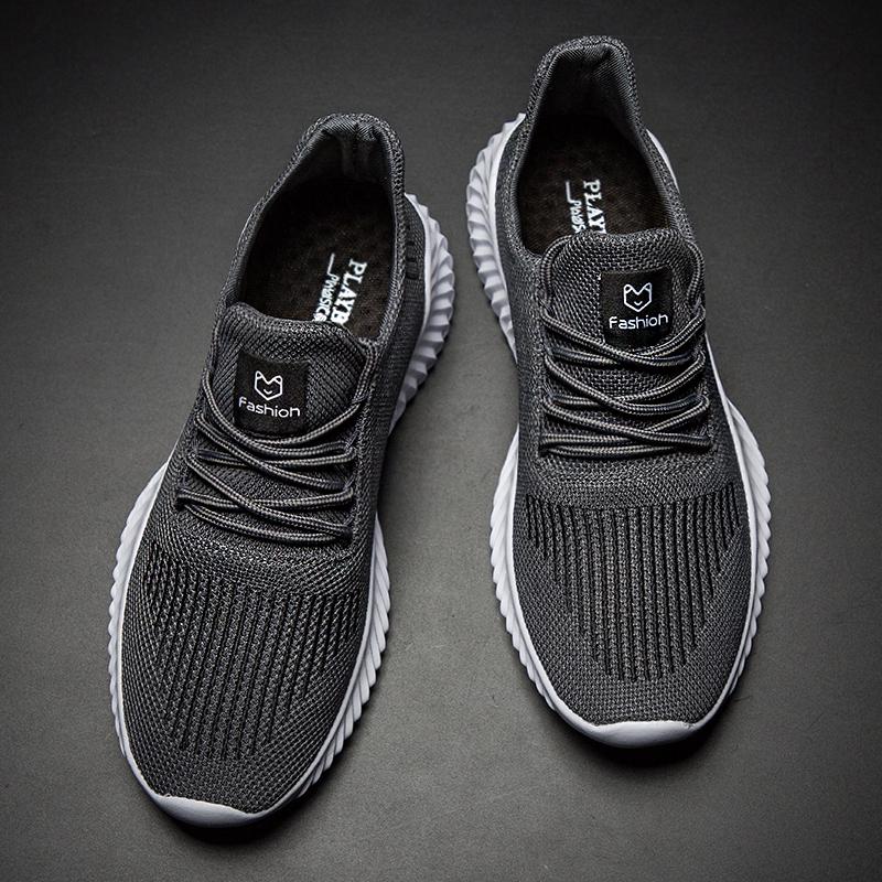Men Sneakers Men Shoes Lightweight Running Shoes Sports Mens Athletic Shoes Solid Black White Gray Big Size 47